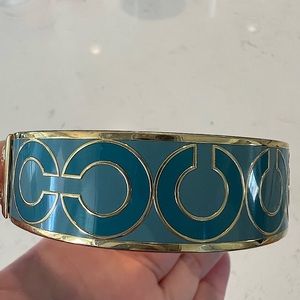 Coach turquoise signature bangle bracelet